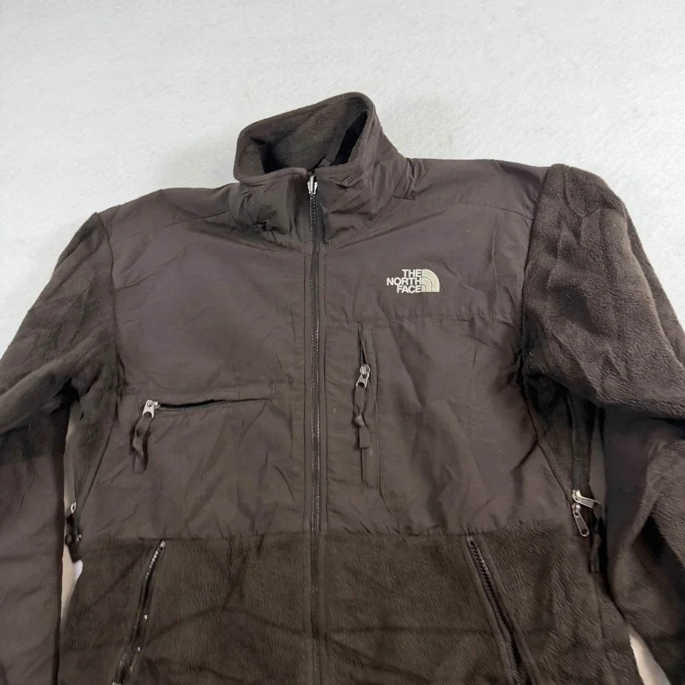 The North Face Denali Fleece Jacket Mens Small Brown Full Zip Mixed Media Coat